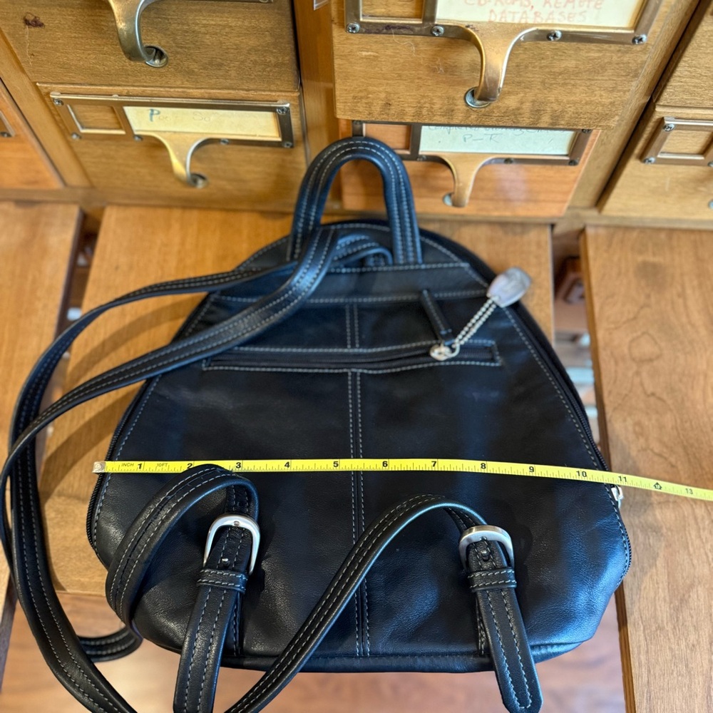 Tignanello Black Leather Backpack - Picture 8 of 16